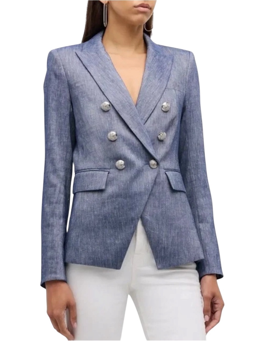 VERONICA BEARD Miller Dickey Jacket Double-Breasted Blazer New Blue
